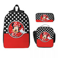 Axyaa Minnie Mouse Mickey Backpack Set with Lunch Box for Students