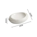 Axyaa White Wavy Texture Ceramic Soup Plate Set for Hotel Dining Experience