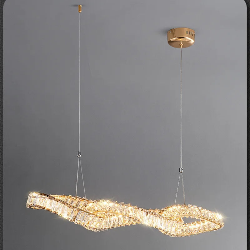 Luxury K9 Crystal Gold Plated Pendant Lights by Axyaa