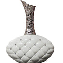 Axyaa White Silver Diamond Ceramic Vase Modern Home Decor Wedding Gift