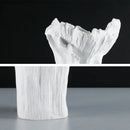 Axyaa Resin Vase Irregular Shape Black White Flowers Handicraft Ornaments