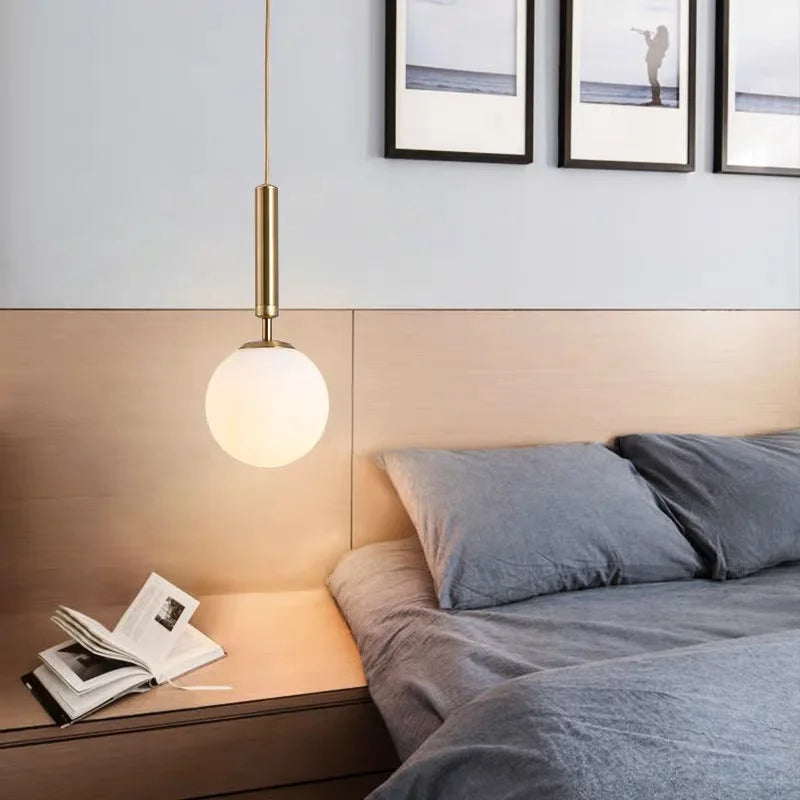 Axyaa Small Glass Chandelier Pendant Light - Modern Restaurant Ceiling Lamp