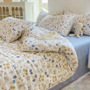 Axyaa Korean Floral Bedding Set 2025: Washed Cotton Duvet Cover, Girls Bedding Sheet Sets