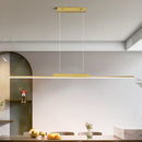 Axyaa Gold LED Pendant Chandelier - Modern Minimalist Linear Design