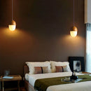Axyaa Nordic Wood Grain Pendant Light in Milk White for Home Illumination