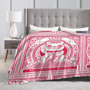 Axyaa Maneki Neko Fleece Blanket - Super Soft Lucky Cat Bed Throw