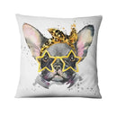 Axyaa French Bulldog Gift Cushion: Decorative Sofa Throw Pillow with American Cartoon Pet Print