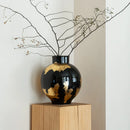 Axyaa Golden Foil Porcelain Vase | Modern Ceramic Table Decor & Plant Pot