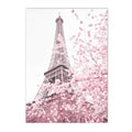 Pink Flower Balcony Tower Paris Wall Art Print by Axyaa - Nordic Canvas Painting