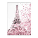 Pink Flower Balcony Tower Paris Wall Art Print by Axyaa - Nordic Canvas Painting