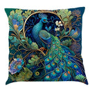Axyaa Nordic Peacock Oil Painting Cushion Cover for Stylish Home Decor
