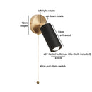 Axyaa Luxury LED Wood Gold Wall Lights Vintage Brass Interior Lighting