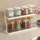 Axyaa Acrylic 2-Layer Spice Rack: Versatile Countertop Organizer for Condiments and Herbs