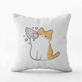 Cute Cat Pillowcase by Axyaa: Modern Simple Design for Home Decor - Square Pillow Cover