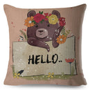 Axyaa Cartoon Panda Bear Pillowcase 45x45cm for Home Decor