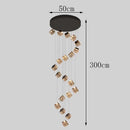 Axyaa Crystal Stair Chandelier LED Ceiling Lamp for Living Room