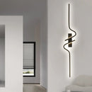 Axyaa Modern 60/80/100cm Black Aluminium Wall Lamp for Hallway, Corridor, and Bedside Decor.