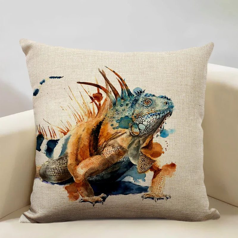 Axyaa Animal Horse Chicken Lizard Cow Antelope Pillow Case