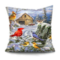 Axyaa Bird Oil Painting Cushion Cover - Chinese Style Home Decor