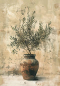 Elegant Olive Tree & Lemon Canvas Poster for Dormitory Home Decor by Axyaa.