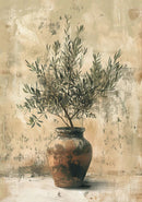 Elegant Olive Tree & Lemon Canvas Poster for Dormitory Home Decor by Axyaa.