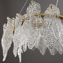 Axyaa Gold Wavy Crystal Chandelier Pendant Light - Modern Nordic Living Dining Room Lighting