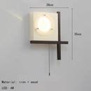 Axyaa LED Wall Lamp Chain Switch Dark Wood Clear Glass Sconce for Bedroom Aisle