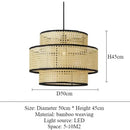 Axyaa Wabi Sabi Hemp Rope Pendant Lamp, Rattan Woven Chandelier for Home Decor