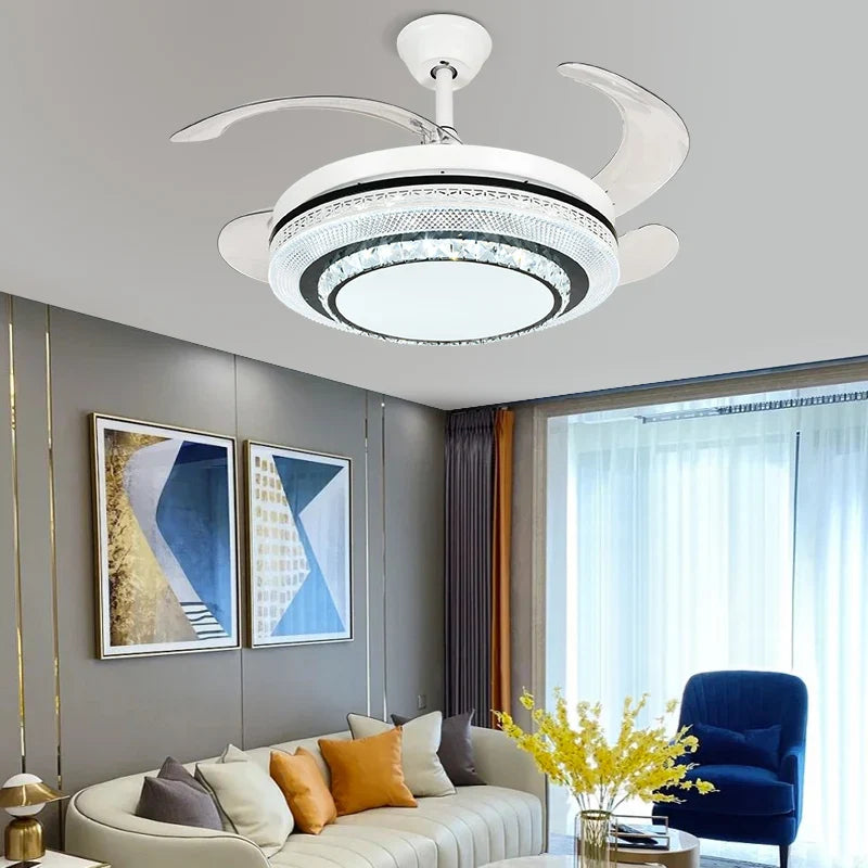 Axyaa 110V 220V LED Ceiling Fan with Remote Control and ABS Blades