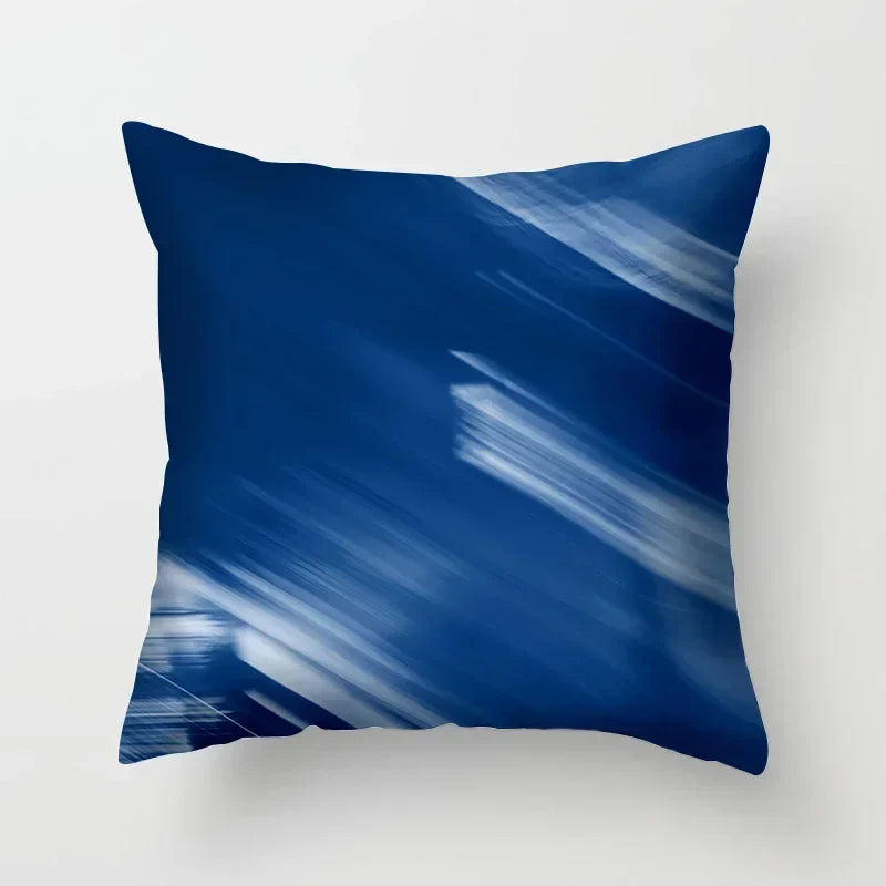 Blue Pattern Cushion Cover 45*45cm Pillowcase for Bedroom Sofa Home Decor by Axyaa