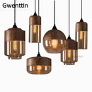 Axyaa Vintage Industrial Glass Pendant Light Fixture for Kitchen and Living Room
