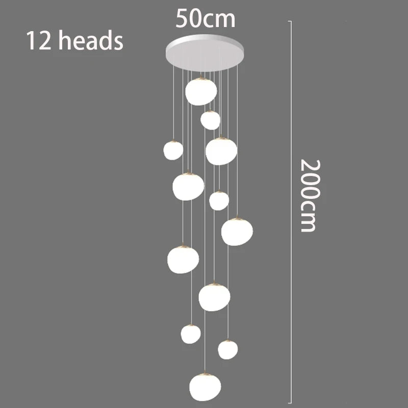 Axyaa Staircase Chandeliers Pendant Light Lamps, Modern Home Decor LED Lights for Living Room