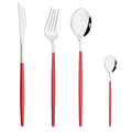 Axyaa Stainless Steel Red Silverware Set for Dining Table