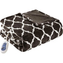 Axyaa Ogee Print Plush Electric Blanket: Fast Heating, Auto Shut Off, Multi Heat Settings