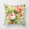 Axyaa Pink Floral Polyester Throw Pillow Cover 45X45cm