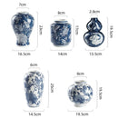 Axyaa Blue & White Porcelain Ceramic Vase - Chinese Retro Flower Pot & Arrangement Accessory