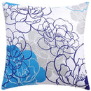 Yellow Grey Flower Pillowcase 45cm Double-Sided Print Cover for Home Decor by Axyaa