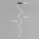 Axyaa Crystal Chandelier Stair Pendant Lamp Living Room Interior Lighting