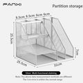 Axyaa Desk Organizer with 3 Tier Letter Trays, 2 Pen Holders, and File Holder