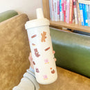 Axyaa Bear Stainless Steel Tumbler 850ml Thermos Cup - Kawaii Boba Tea Water Bottle