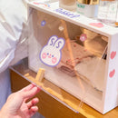 Axyaa Large Storage Box with Transparent Magnetic Lid for Clothes, Toys, and Dolls