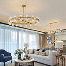 Axyaa Crystal Metal LED Pendant Light for Vintage Living Room Atmosphere
