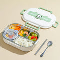 Axyaa Stainless Steel Thermal Lunch Box with Cutlery Set - 4/5 Grids, Microwave Safe