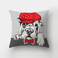 Axyaa Cartoon Dogs Landscape Cushion Cover - 45x45cm Sofa Home Decor