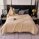 Axyaa Green Flannel Blanket, Soft Fleece Bed Cover, 70*100cm Full Bedspread