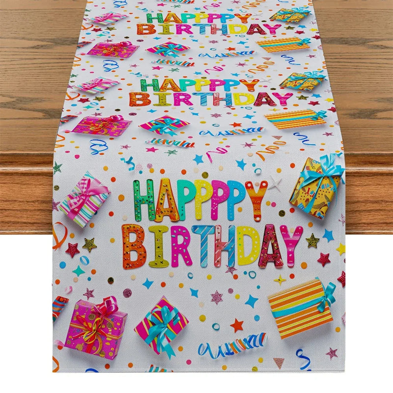 Axyaa Birthday Celebration Table Runner for Family Parties and Kitchen Decor