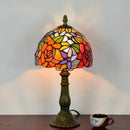 Axyaa Tiffany Rose Stained Glass Table Lamp LED Light Fixtures