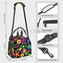 Axyaa Hippie Flower Insulated Lunch Bag with Adjustable Strap