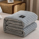 Axyaa Gray Coral Fleece Plaid Blanket: Soft & Warm Single/Queen/King Bedspread