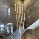 Axyaa Crystal Chandelier Stair Pendant Lamp Living Room Pendant Lights